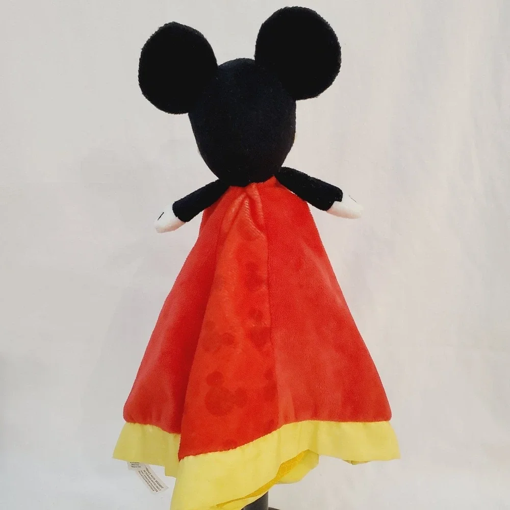 Disney Baby Mickey Mouse Lovey Red Yellow Trim Crinkle Ears Security Blanket 14